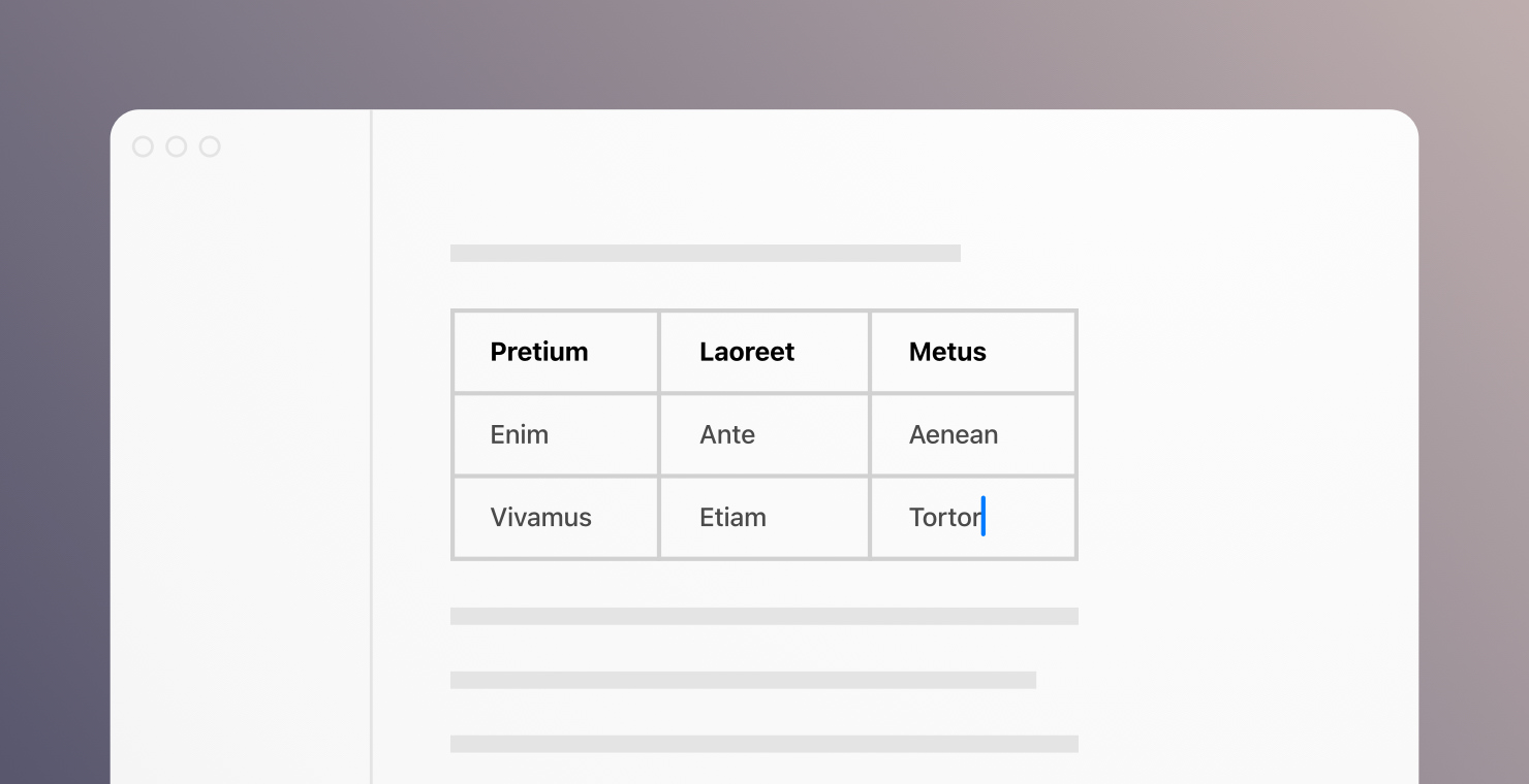 Creating Tables