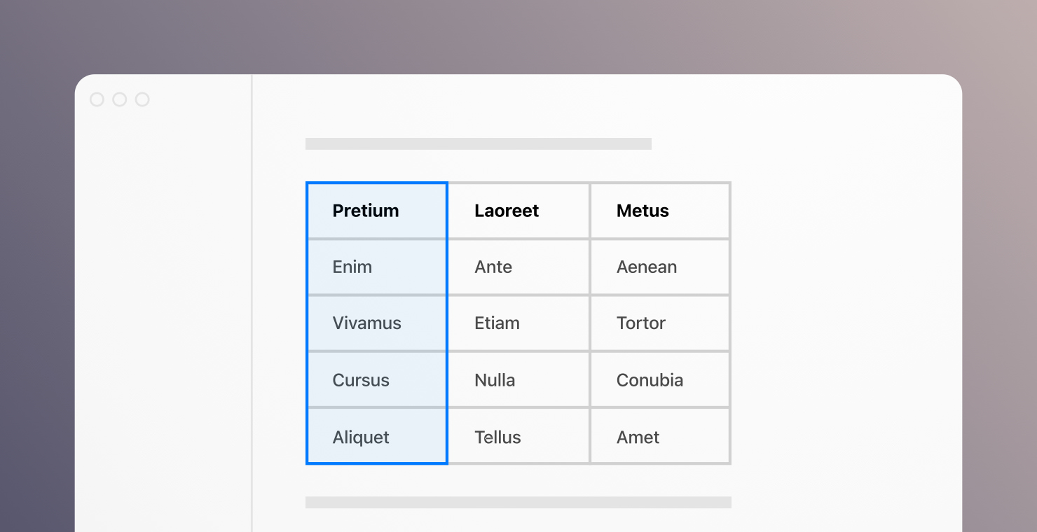 Formatting Tables