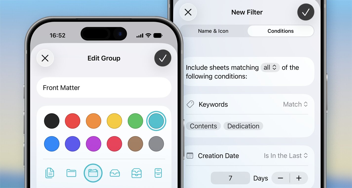 Redesigned Project, Group & Filter Management